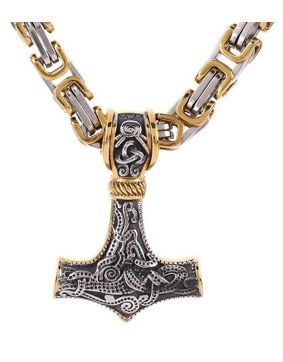 Varia Design Wolf Giant Tor halsband silver-guld