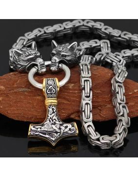 Varia Design Wolves halsband silver-guld