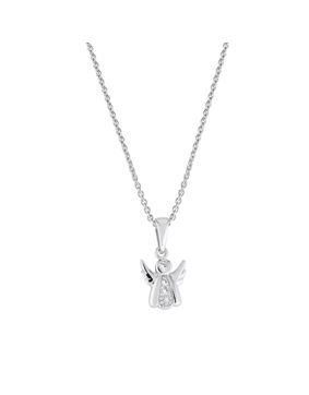 Lykken dopsmycke vit ängel silver halsband