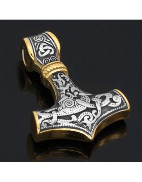 Varia Design Tors hammare halsband silver-guld