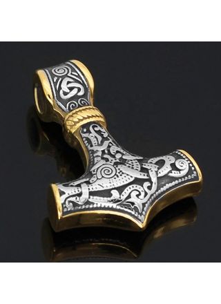Varia Design Tors hammare halsband silver-guld