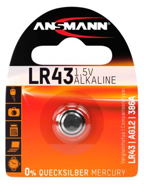 Ansmann alkaliskt knappbatteri LR43 1.5V