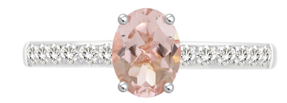 Lykka Elegance pink vitguld morganit-diamantring 0,22 ct