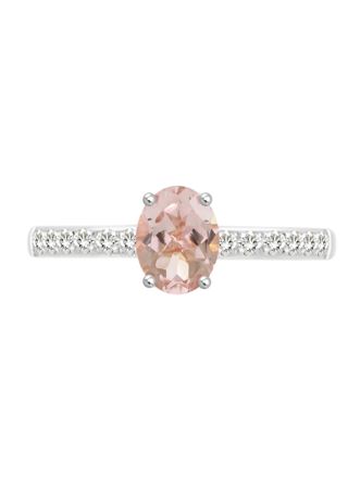 Lykka Elegance pink vitguld morganit-diamantring