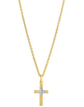 Top Gold silver mönstrat kors 10x18mm guldpläterad 5250891509