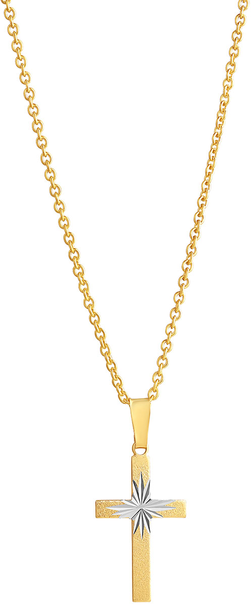 Top Gold silver mönstrat kors 13x23mm guldpläterad 5250901509