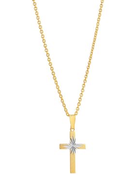 Top Gold silver mönstrat kors 13x23mm guldpläterad 5250901509