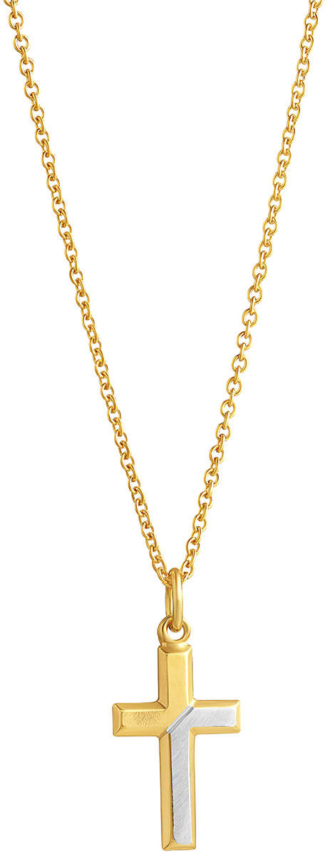 Top Gold silver kors 13x23mm guldpläterad 5256651508