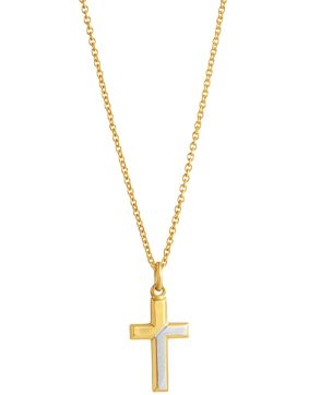 Top Gold silver kors 13x23mm guldpläterad 5256651508