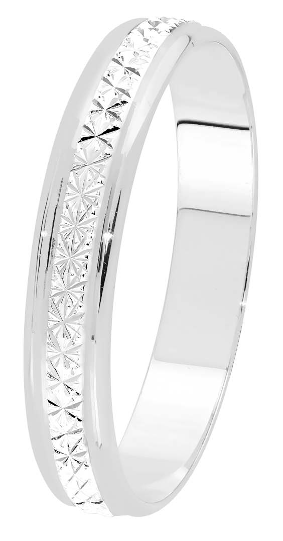 Lykka Exclusive diamantslipad förlovningsring i vitguld 4 mm