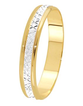 Lykken Exclusive tvåfärgad diamantslipad förlovningsring i guld 4 mm