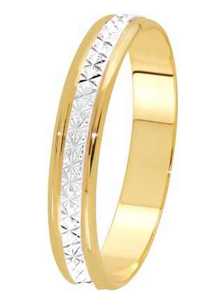 Lykka Exclusive tvåfärgad diamantslipad förlovningsring i guld 4 mm