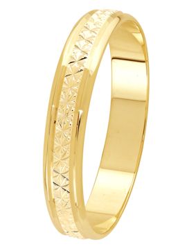 Lykken Exclusive diamantslipad förlovningsring i gulguld 4 mm