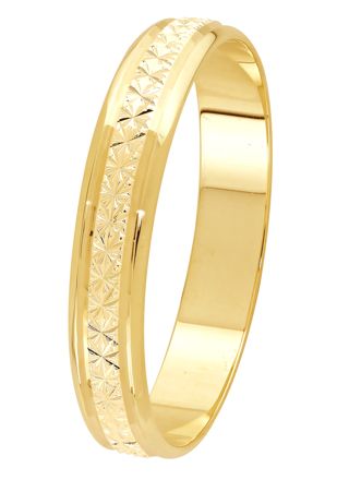 Lykka Exclusive diamantslipad förlovningsring i gulguld 4 mm