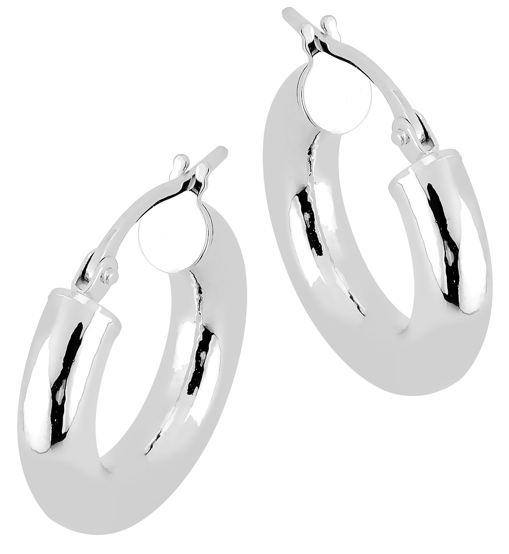 Lykka Basics släta hoops i silver 10 x 4 mm