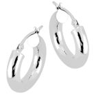 Lykka Basics släta hoops i silver 10 x 4 mm