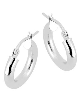 Lykken Basics släta hoops i silver 10 x 3 mm