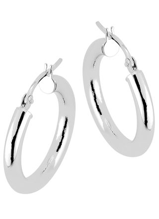 Lykka Basics släta hoops i silver 15 x 3 mm