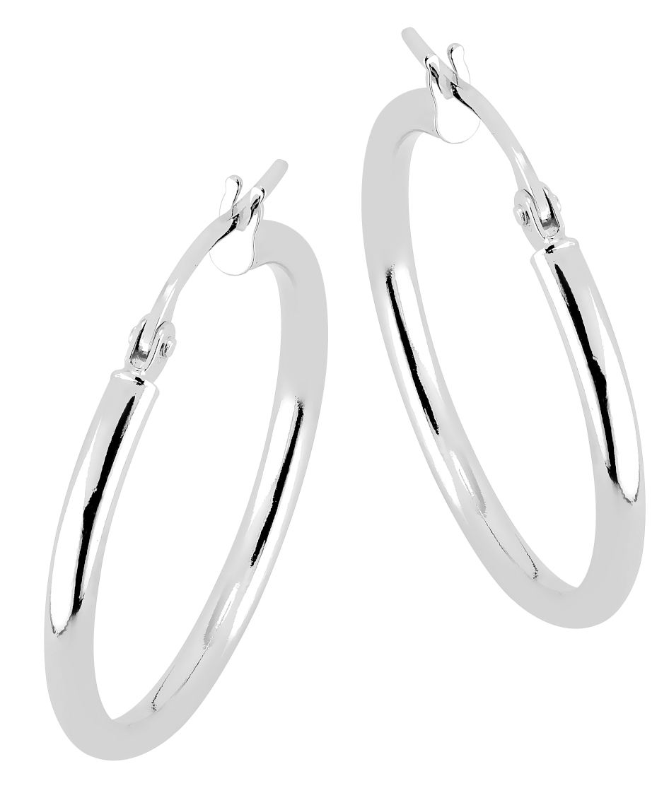 Lykka Basics släta hoops i silver 20 x 2 mm