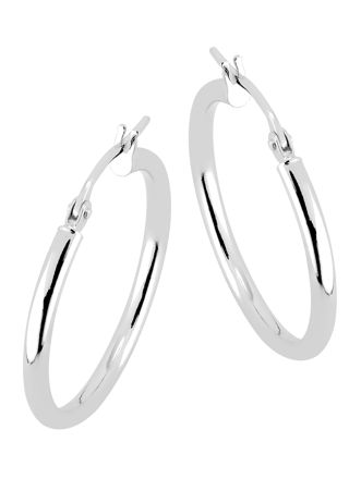 Lykka Basics släta hoops i silver 20 x 2 mm