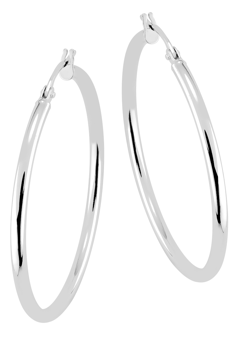 Lykka Basics släta hoops i silver 30 x 2 mm