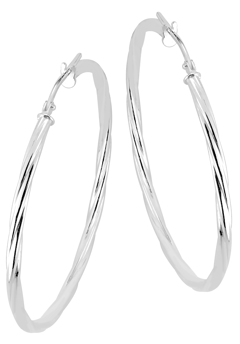 Lykka Basics vriden hoops silver 40 mm