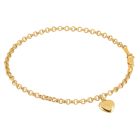 Lykka ärtkedja med hjärthänge gulguld