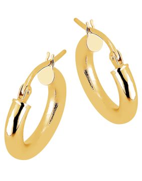 Lykken Casuals släta hoops i gulguld 10 x 3 mm