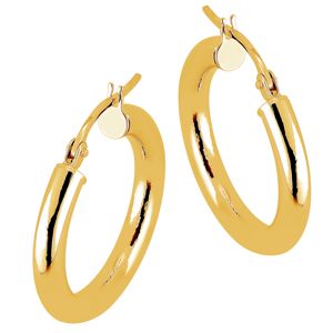 Lykka Casuals släta hoops i gulguld 15 x 3 mm main product photo