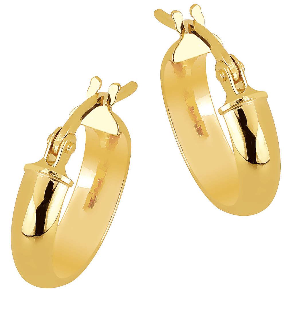 Lykka Casuals huggie hoops i gulguld 10 mm