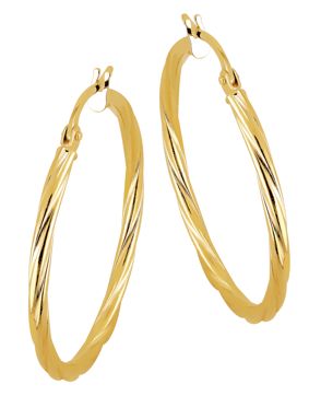Lykken Casuals vridna hoops i gulguld 25 mm