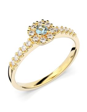 Festive Jasmin akvamarin halo-diamantring 561-025A-KK