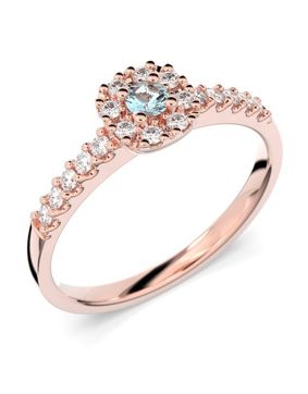Festive Jasmin akvamarin halo-diamantring 561-025A-PK