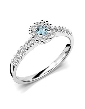 Festive Jasmin akvamarin halo-diamantring 561-025A-VK