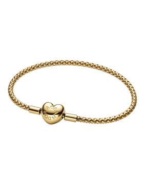 Pandora Moments förgylld hjärtlås armband 563811C00