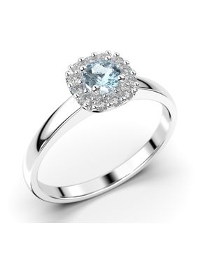 Festive Janette akvamarin halo-diamantring 567-030A-VK