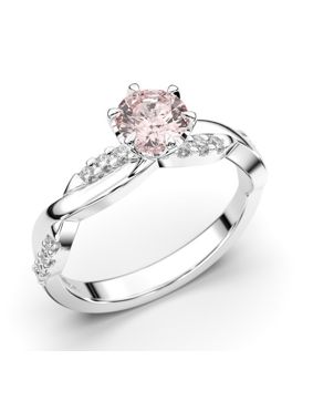 Festive Teresa morganit med sidostenar diamantring 569-064M-VK