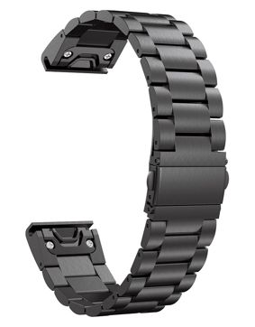 Tiera Garmin Fenix Classic stålarmband quick release svart 22 mm