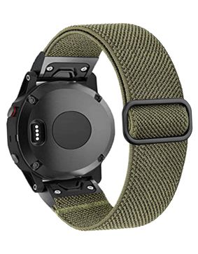 Tiera Garmin Fenix elastisk nylonarmband quick release grön 22 mm