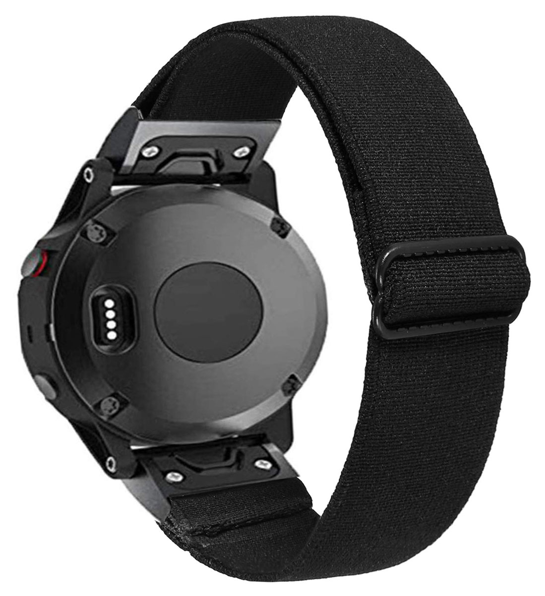 Tiera Garmin Fenix elastisk nylonarmband quick release svart 22 mm