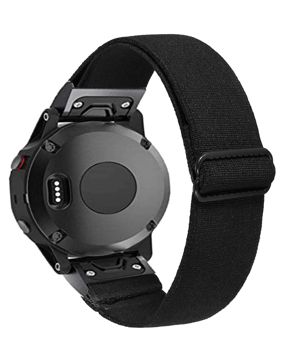 Tiera Garmin Fenix elastisk nylonarmband quick release svart 22 mm