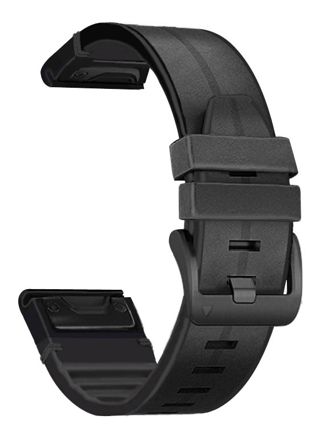 Tiera Garmin Fenix läder-silikon armband quick release svart 22 mm