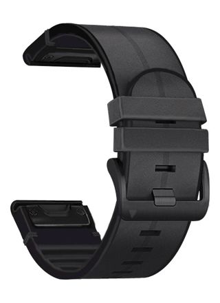 Tiera Garmin Fenix läder-silikon armband quick release svart 26 mm