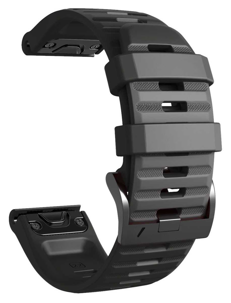 Tiera Garmin Fenix silikonarmband svart quick release 22 mm