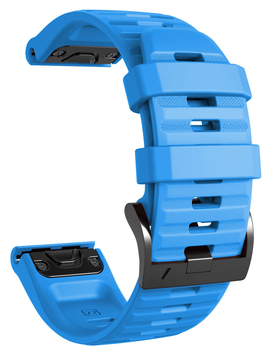 Tiera Garmin Fenix silikonarmband blå quick release 22 mm