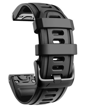 Tiera Garmin Fenix silikonarmband svart quick release 20 mm