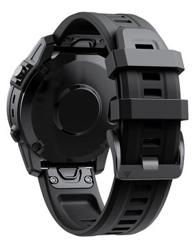 Tiera Garmin Fenix Classic silikonarmband svart quick release 26 mm