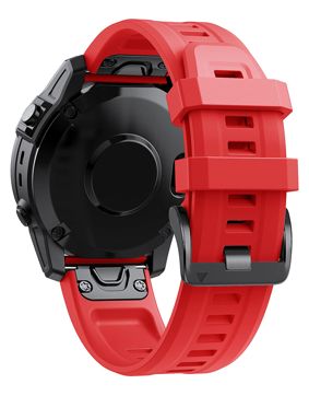 Tiera Garmin Fenix Classic silikonarmband röd quick release 20 mm