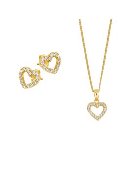 Lykken Hearts guldpläterad smycke set