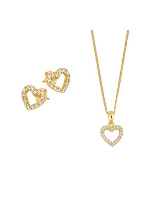 Lykka Hearts guldpläterad smycke set